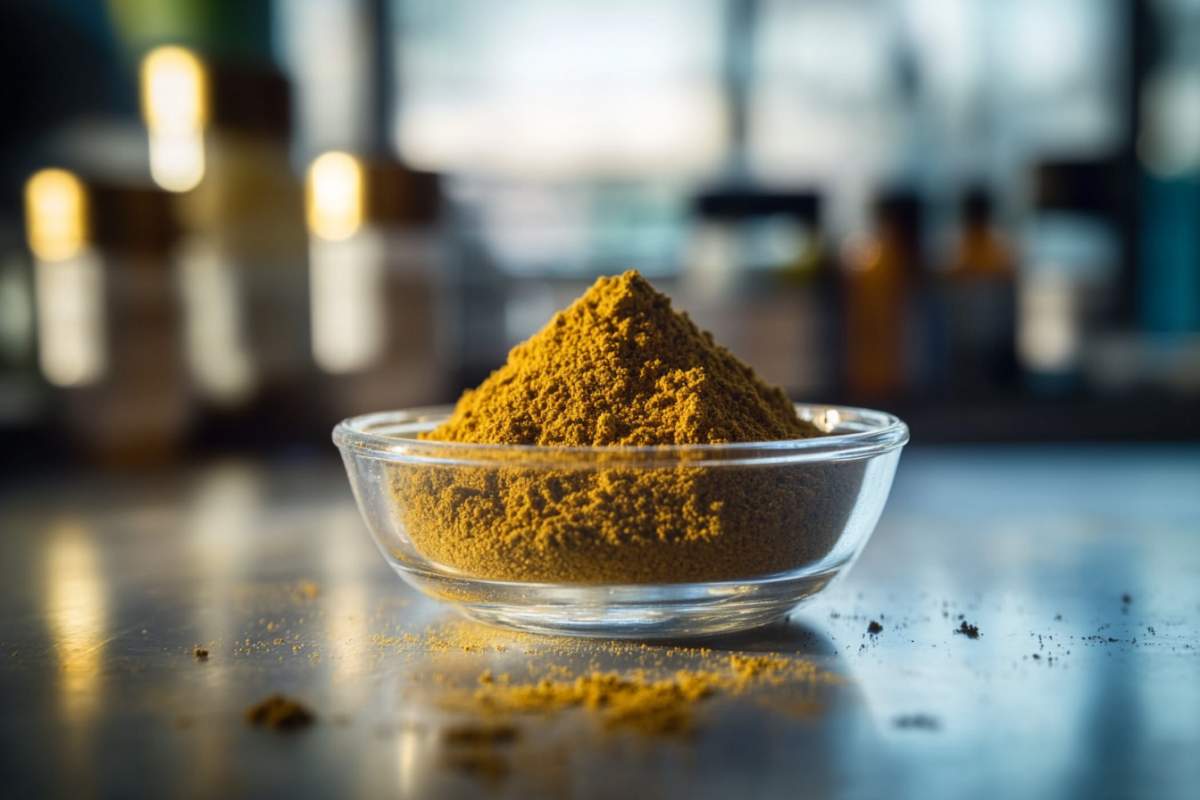 poudre de résine de cbd dans un bol